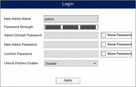 Creating The Admin Username And Password On A Zip DVR Or NVR