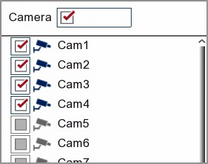  Camera Selection In The Tagged Footage Search Screen On A Zip DVR Or NVR