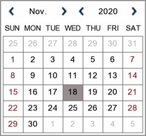 Calender Date Selection Window In The Tagged Footage Search Screen On A Zip DVR Or NVR