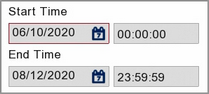 Start And End Time And Date In The Tagged Footage Search Screen On A Zip DVR Or NVR