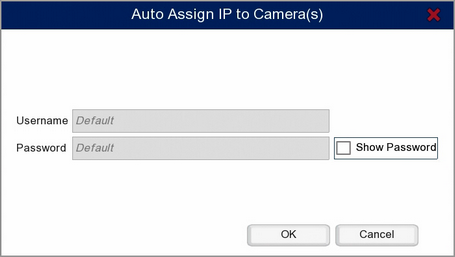 Auto Assign IP to Camera(s) Window In The IP Channels Sub-menu On A Zip DVR Or NVR